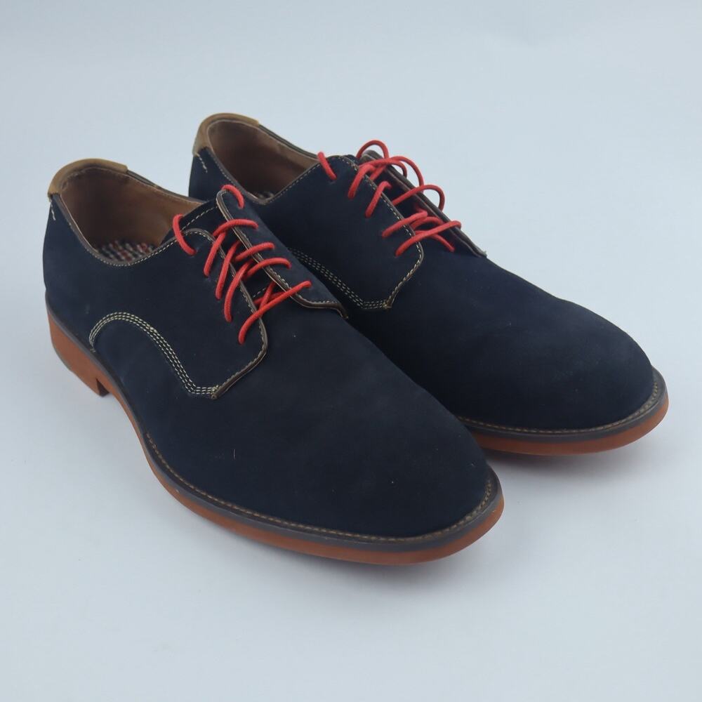 JOHNSTON & MURPHY Italian Suede Lace-Up Oxfords "Midnight" 10.5